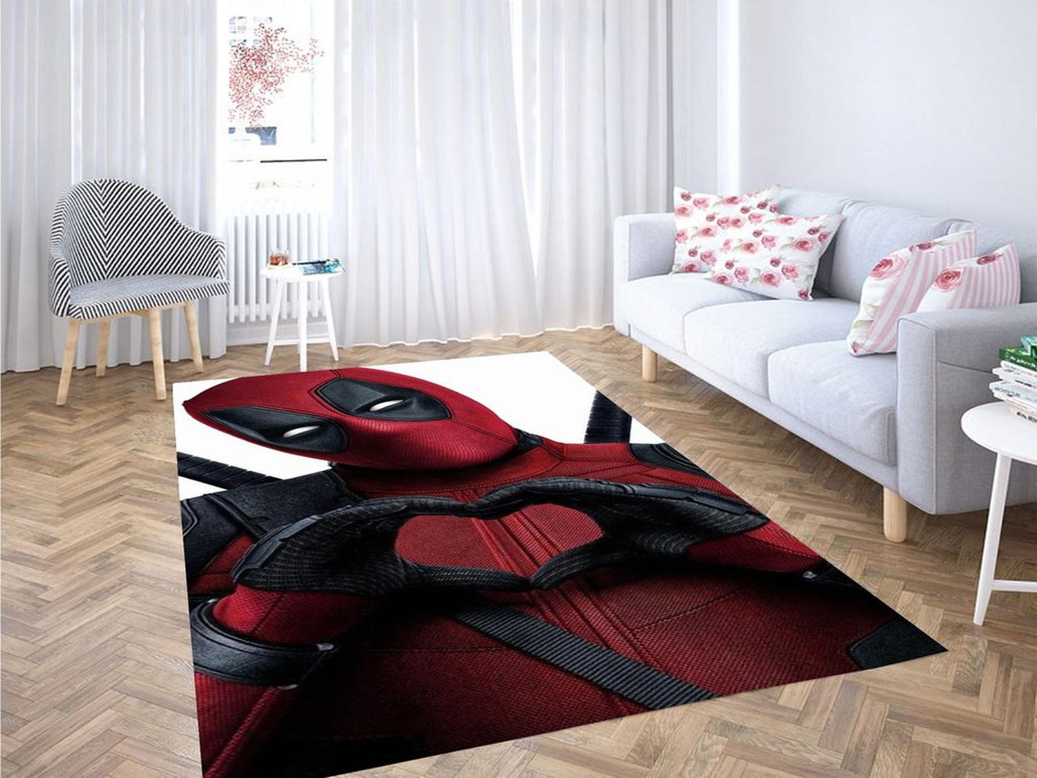 Deadpool Love Wallpaper Living Room Modern Carpet Rug - Unique Anime Apparel for Fans