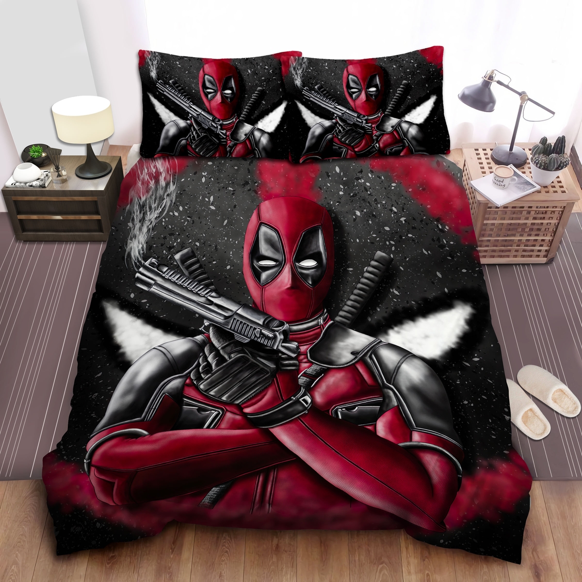Deadpool Swords Bed Sheets Spread Duvet Cover Bedding Set - Unique Anime Apparel for Fans