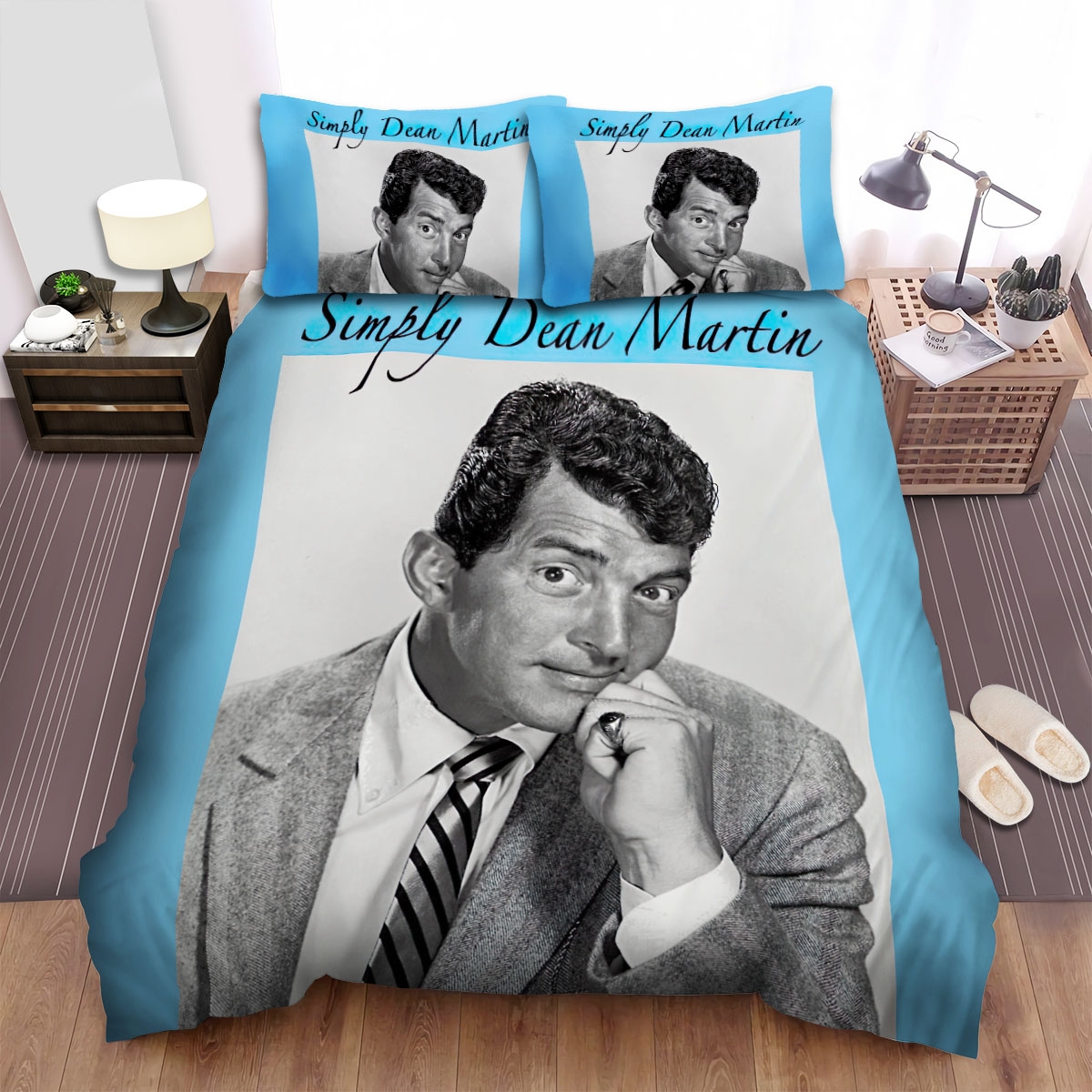 Dean Martin Simply Dean Martin Album Cover Bed Sheets Spread Duvet Cover Bedding Set - Unique Anime Apparel for Fans