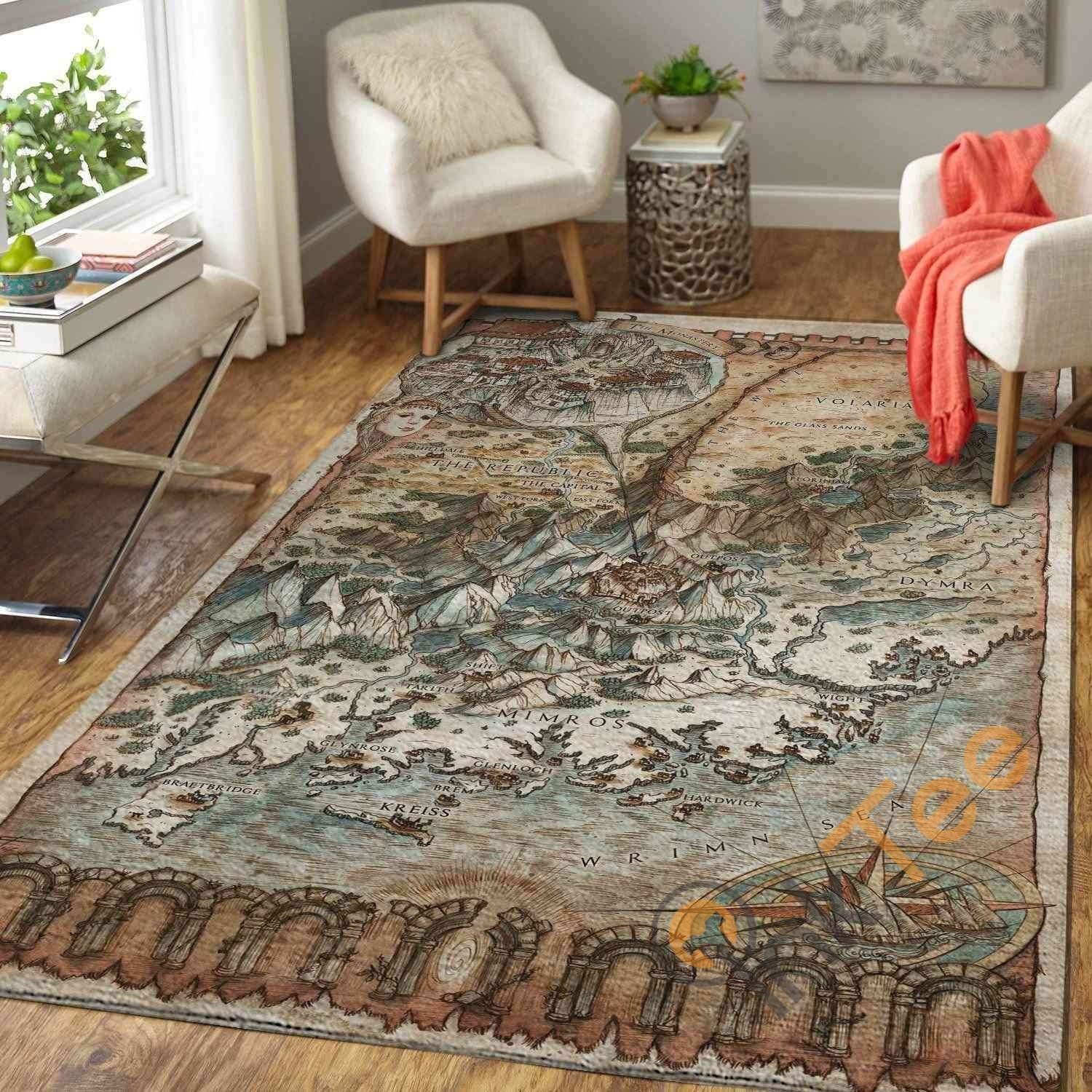 Death Of Immortal King Map Area Rug - Unique Anime Apparel for Fans