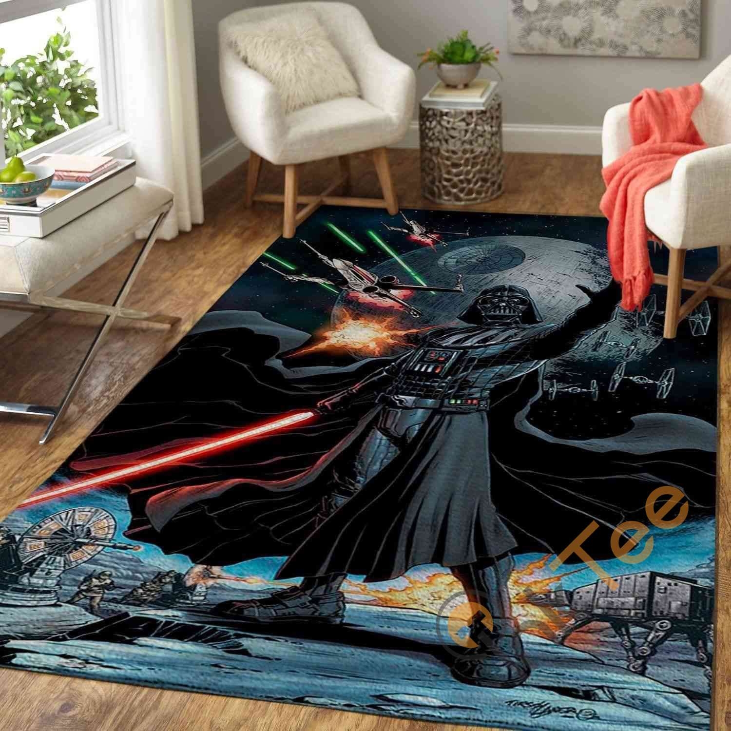 Death Star Darth Vader Area Rug - Unique Anime Apparel for Fans