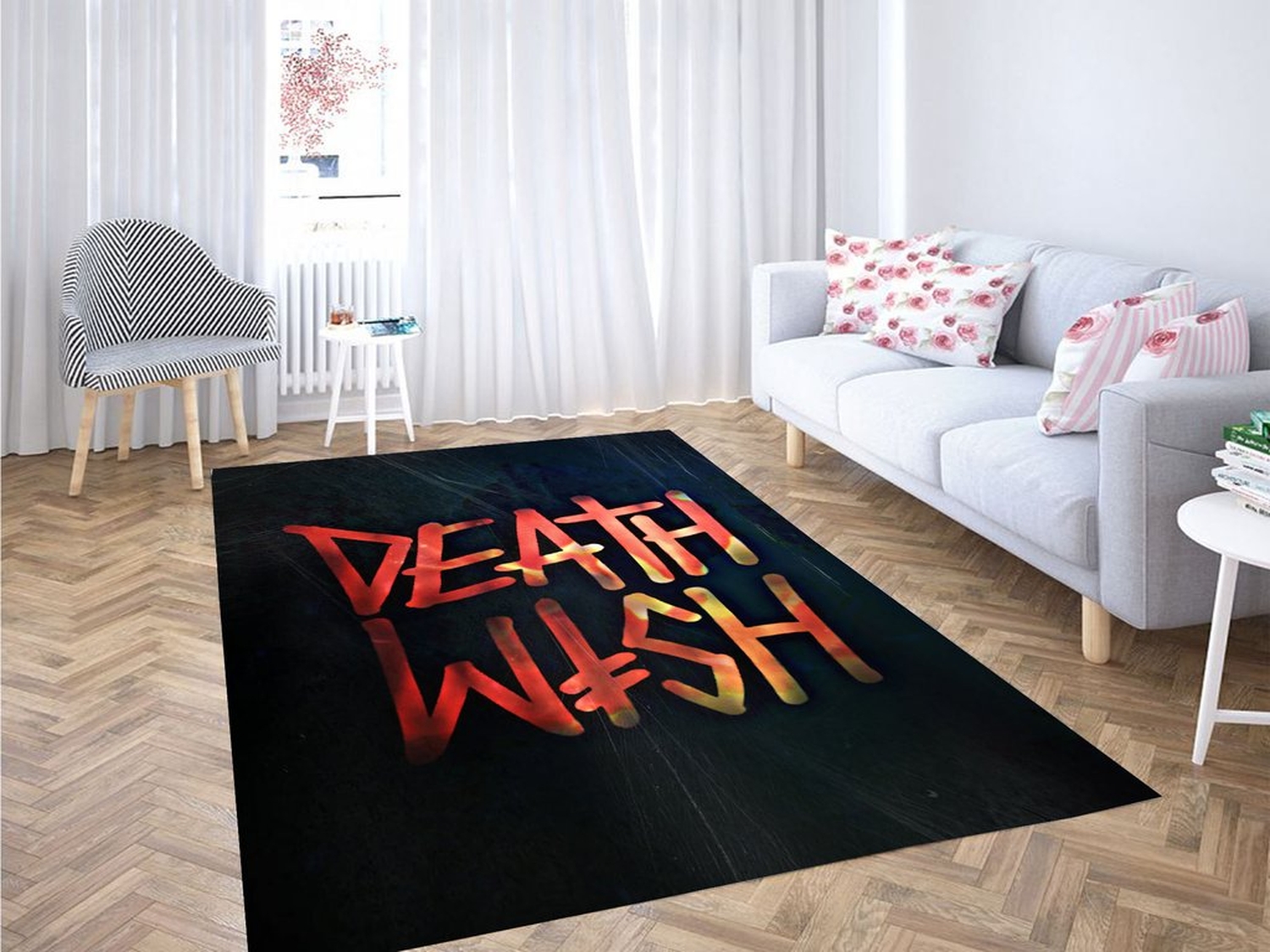 Death Wish Thrasher Living Room Modern Carpet Rug - Unique Anime Apparel for Fans