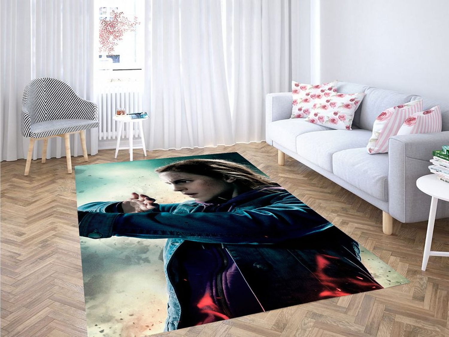 Deathly Hallow Hermione Living Room Modern Carpet Rug - Unique Anime Apparel for Fans
