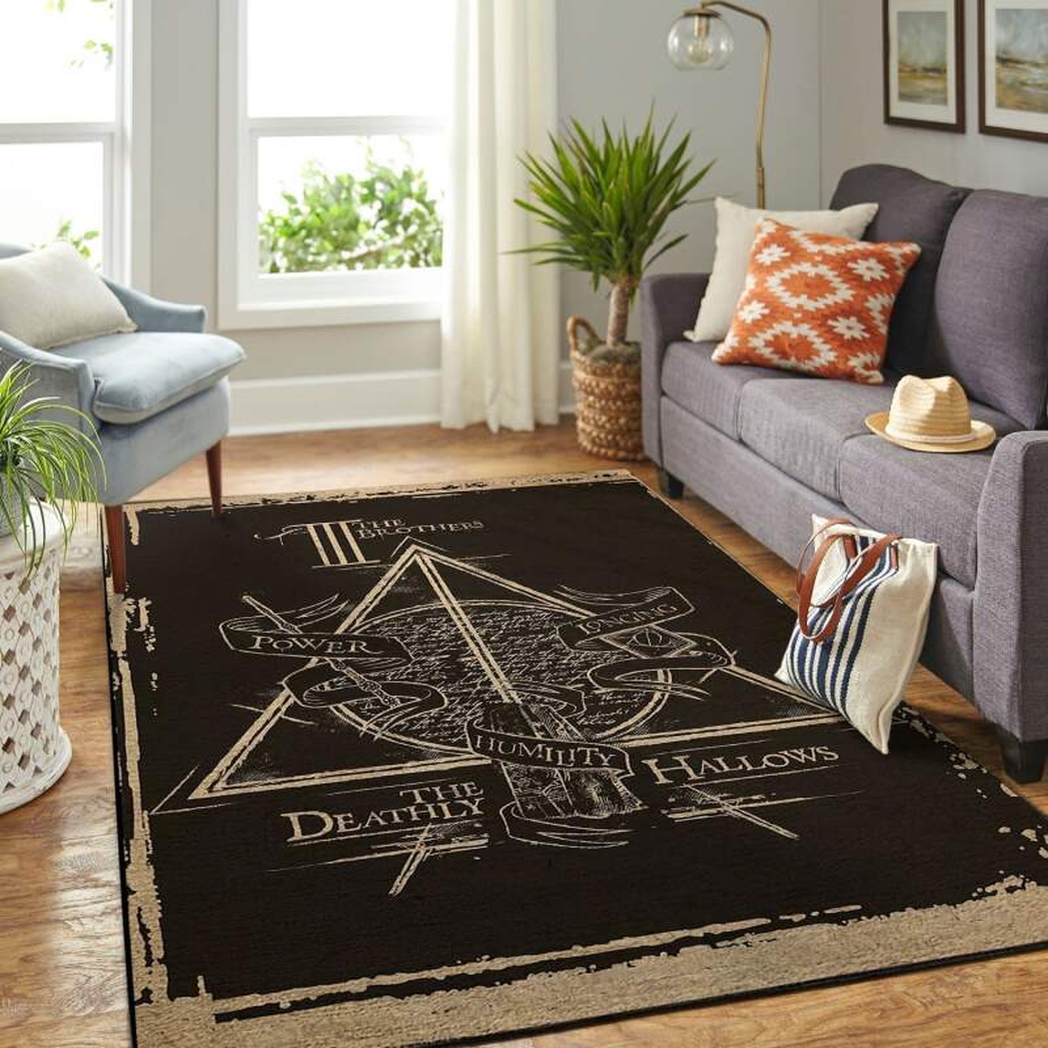 Deathly Hallows Area Rug - Unique Anime Apparel for Fans