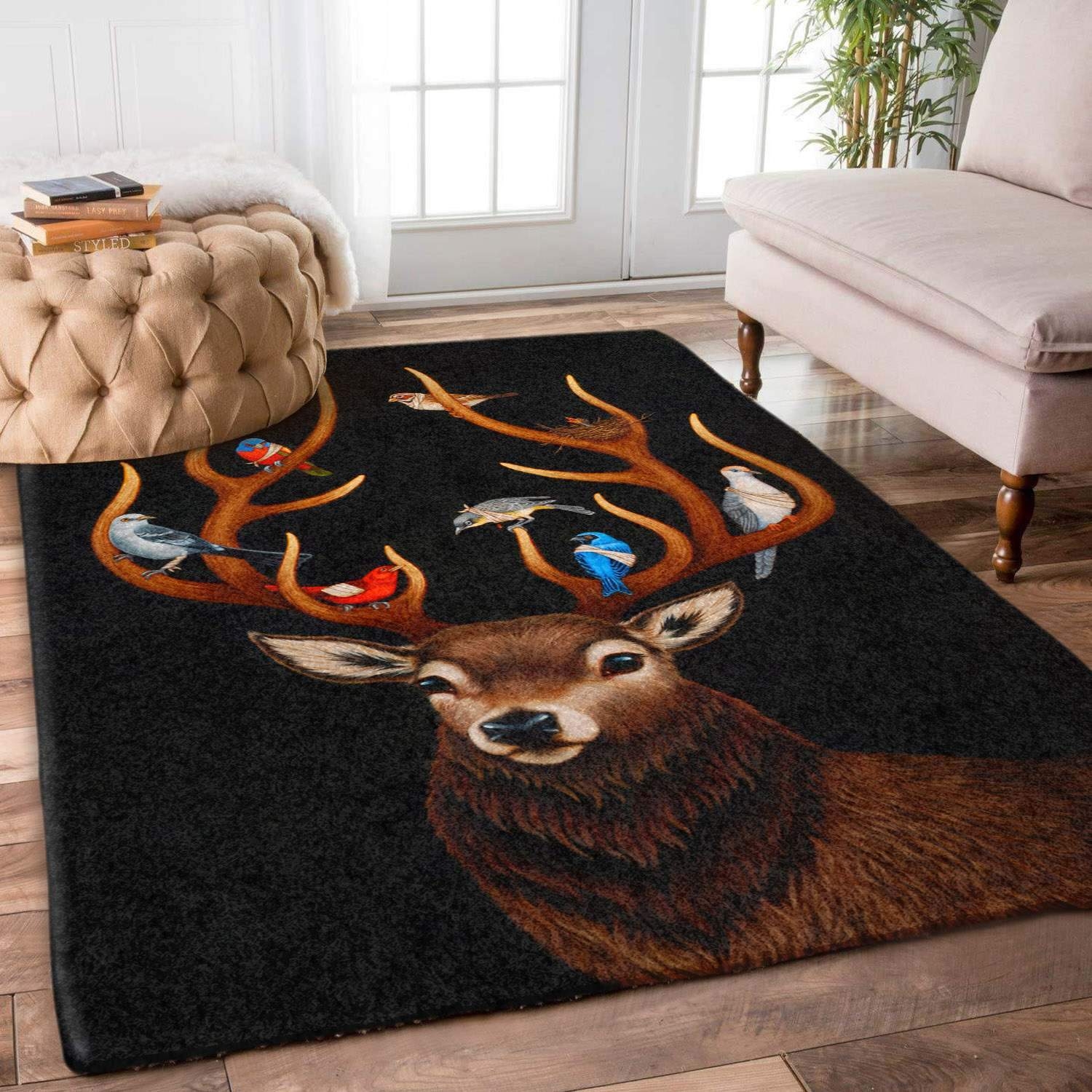 Deer And Bird Limited Edition Rug - Unique Anime Apparel for Fans