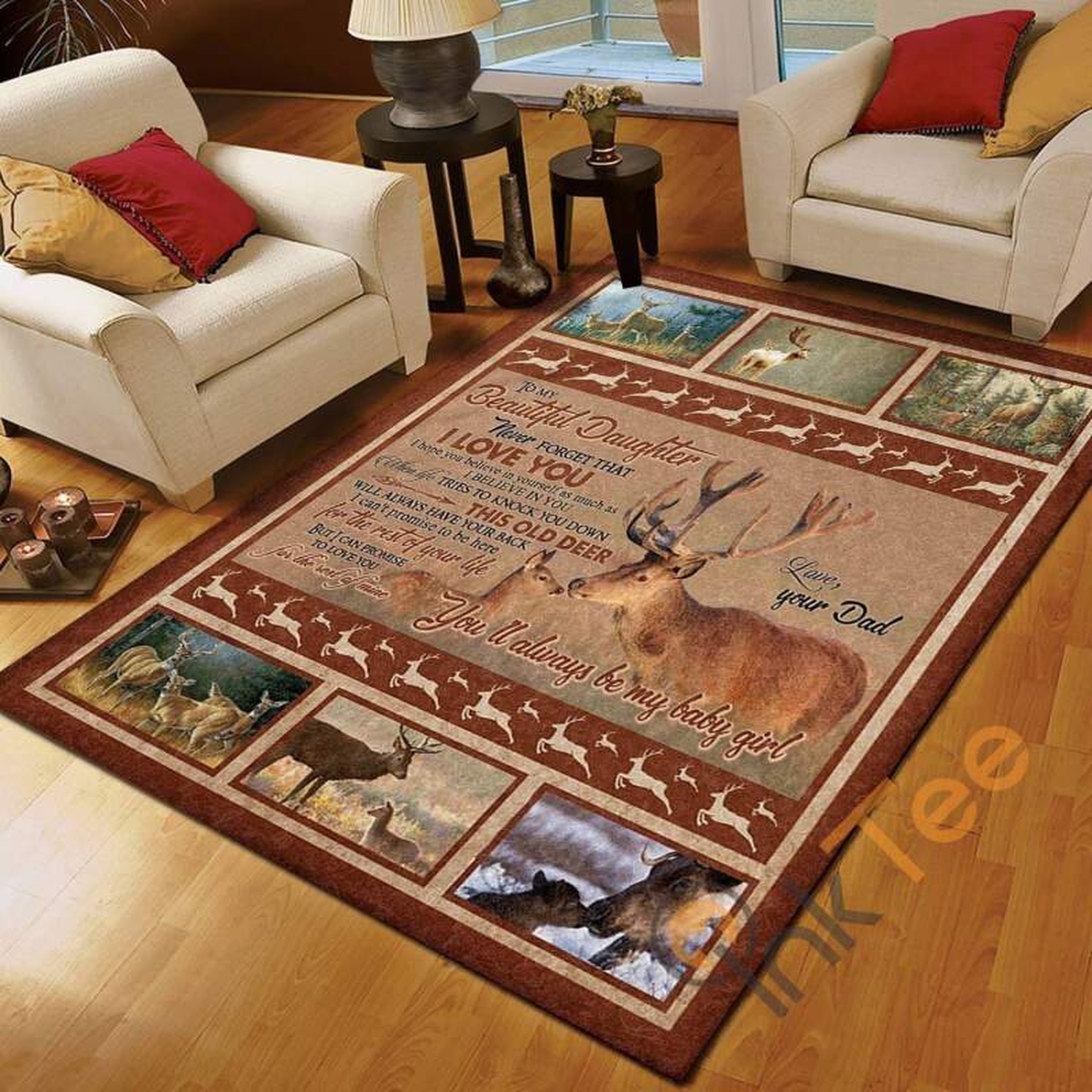 Deer Dad To Daughter You'll Always Be My Baby Girl Bedroom Meanful Gift From For Rug - Unique Anime Apparel for Fans
