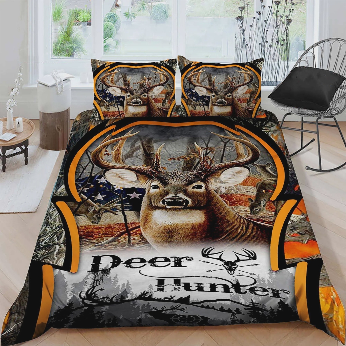 Deer Hunting Bed Sheets Spread Duvet Cover Bedding Set - Unique Anime Apparel for Fans