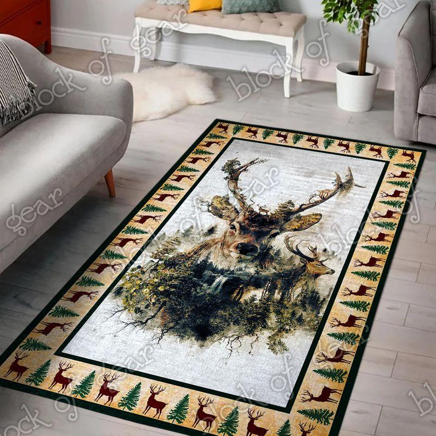 Deer Living Room Limited Edition Rug - Unique Anime Apparel for Fans