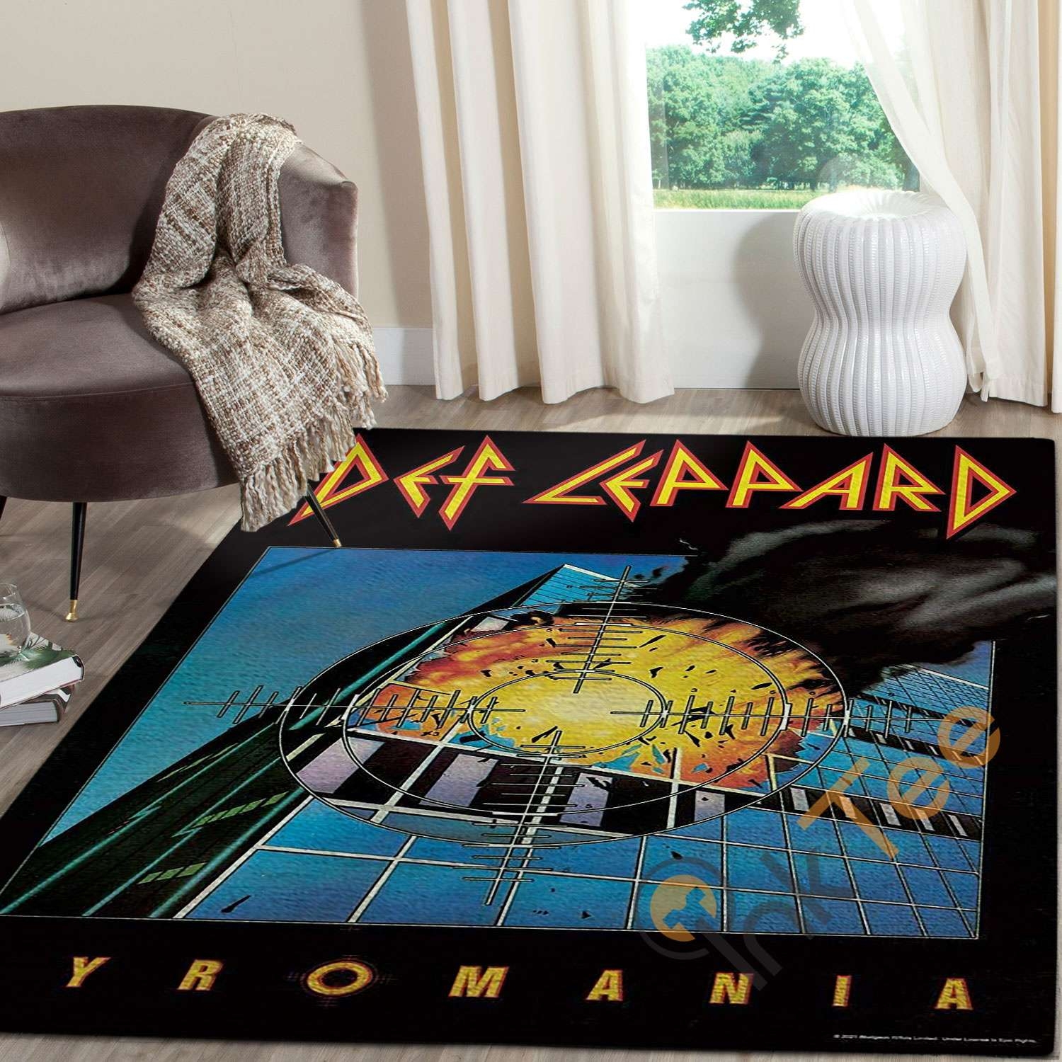 Def Leppard Pyromania Retro Vintage 80s Rug - Unique Anime Apparel for Fans