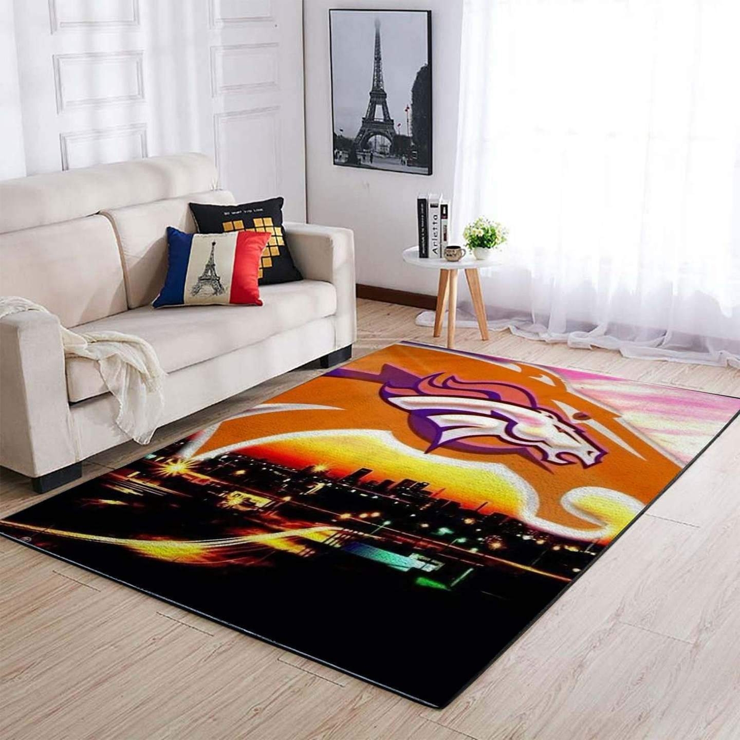 Denver Broncos Logo Area Limited Edition Rug - Unique Anime Apparel for Fans