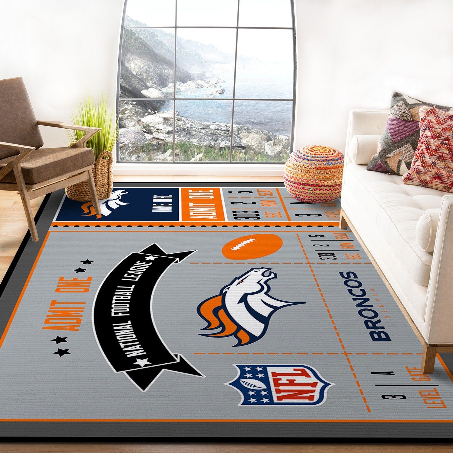 Denver Broncos Rug - Unique Anime Apparel for Fans