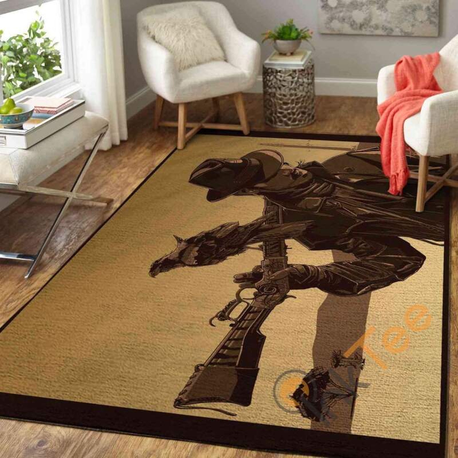 Destiny hunter Gunslinger Area Rug - Unique Anime Apparel for Fans