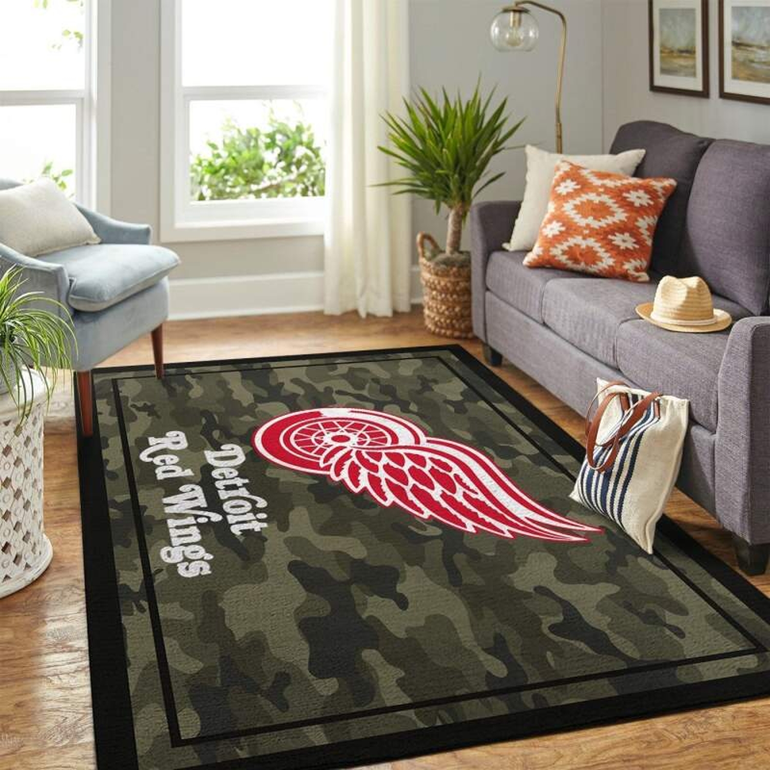 Detroit Red Wings Living Room Area Rug - Unique Anime Apparel for Fans