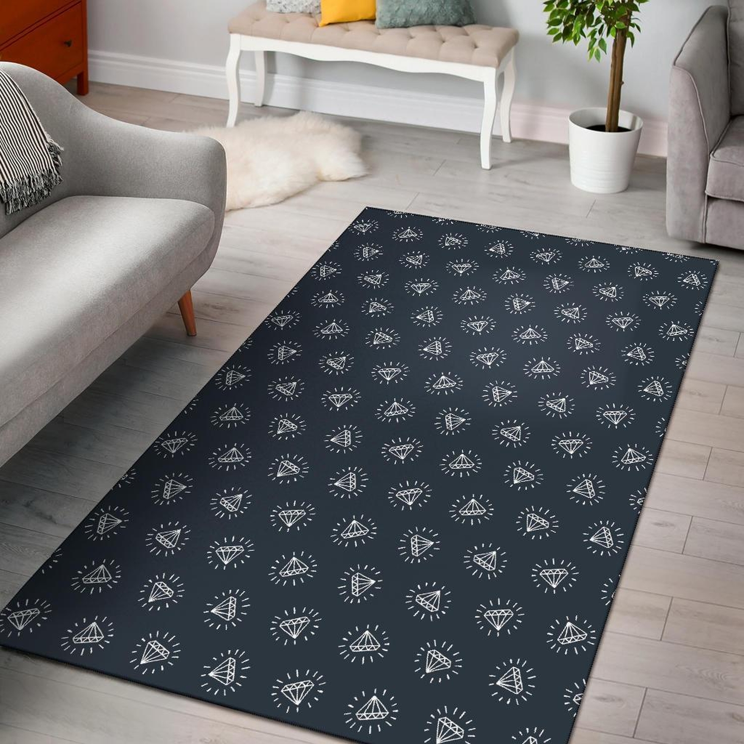 Diamond Print Pattern Area Limited Edition Rug - Unique Anime Apparel for Fans