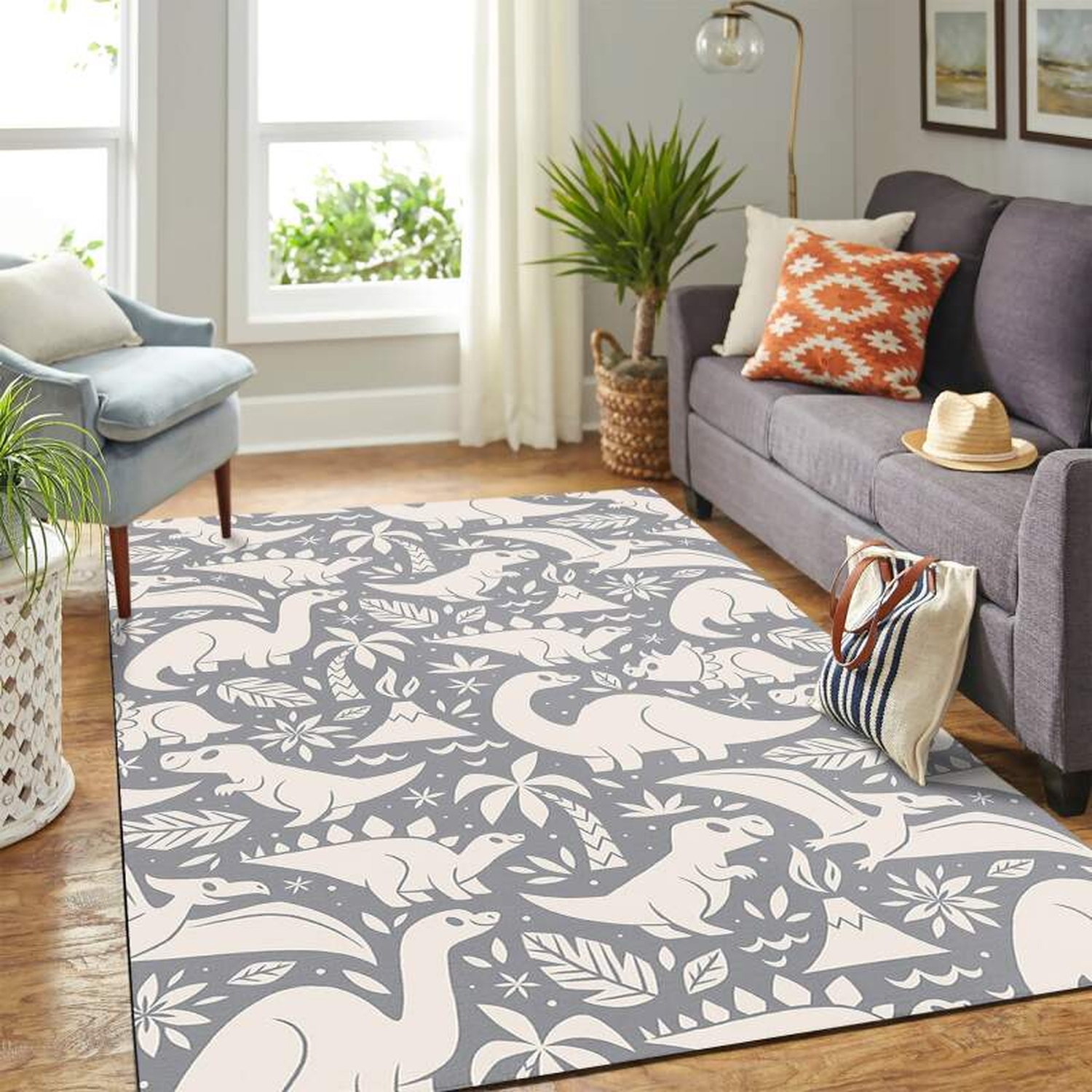 Dinosaur Cute Pattern Carpet Rug - Unique Anime Apparel for Fans
