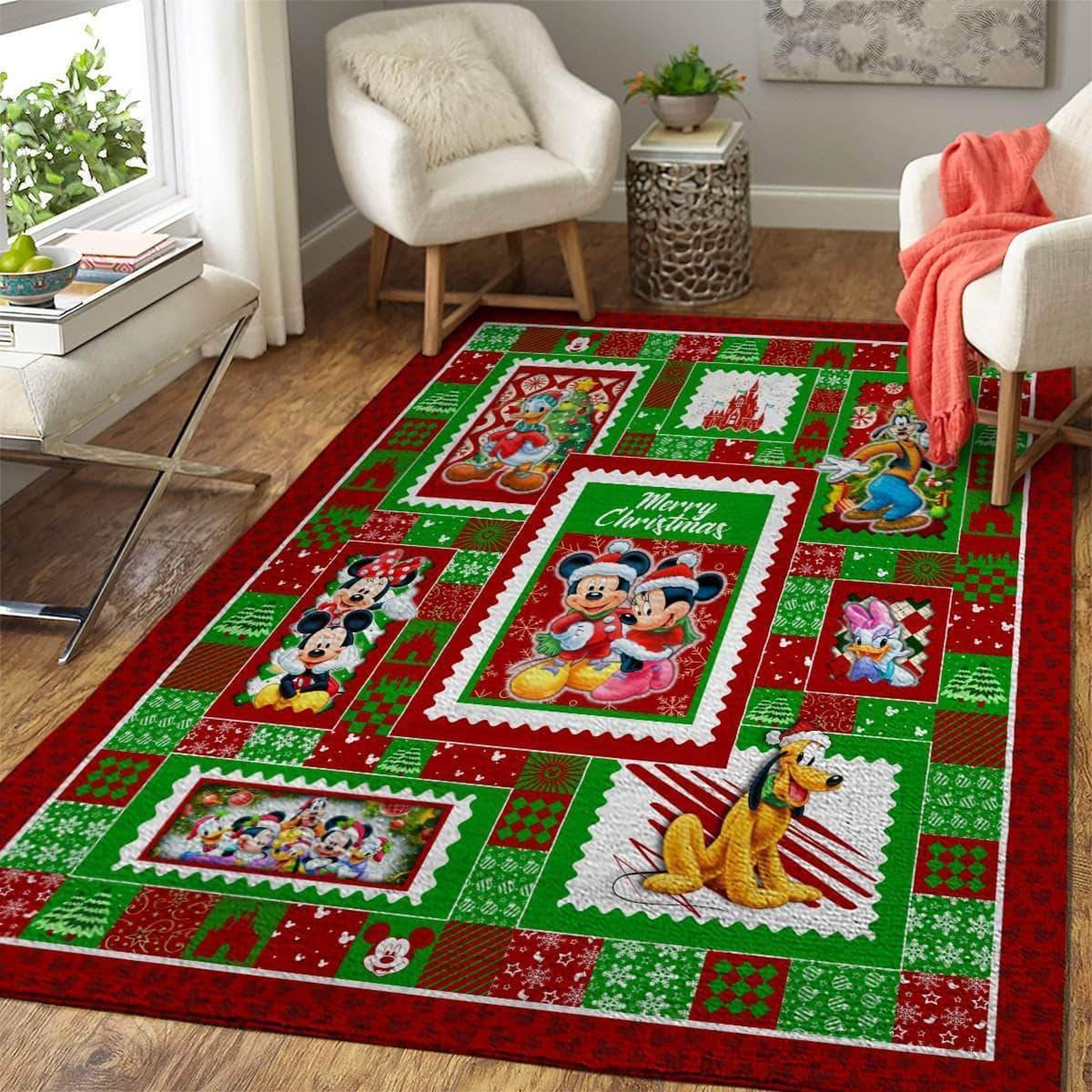 Disney &amp Merry Christmas Area Limited Edition Rug - Unique Anime Apparel for Fans