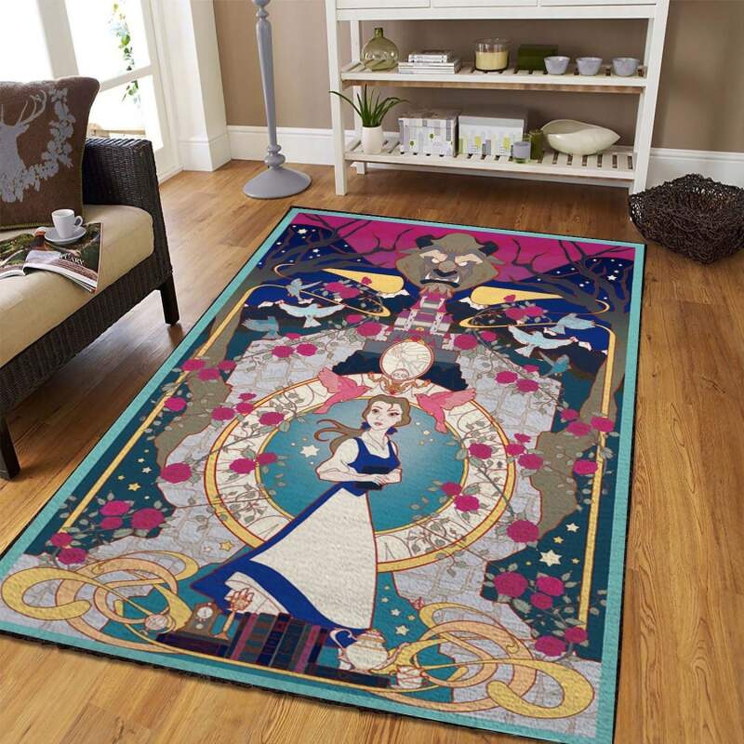 Disney Beauty And The Beast Area Rug - Unique Anime Apparel for Fans