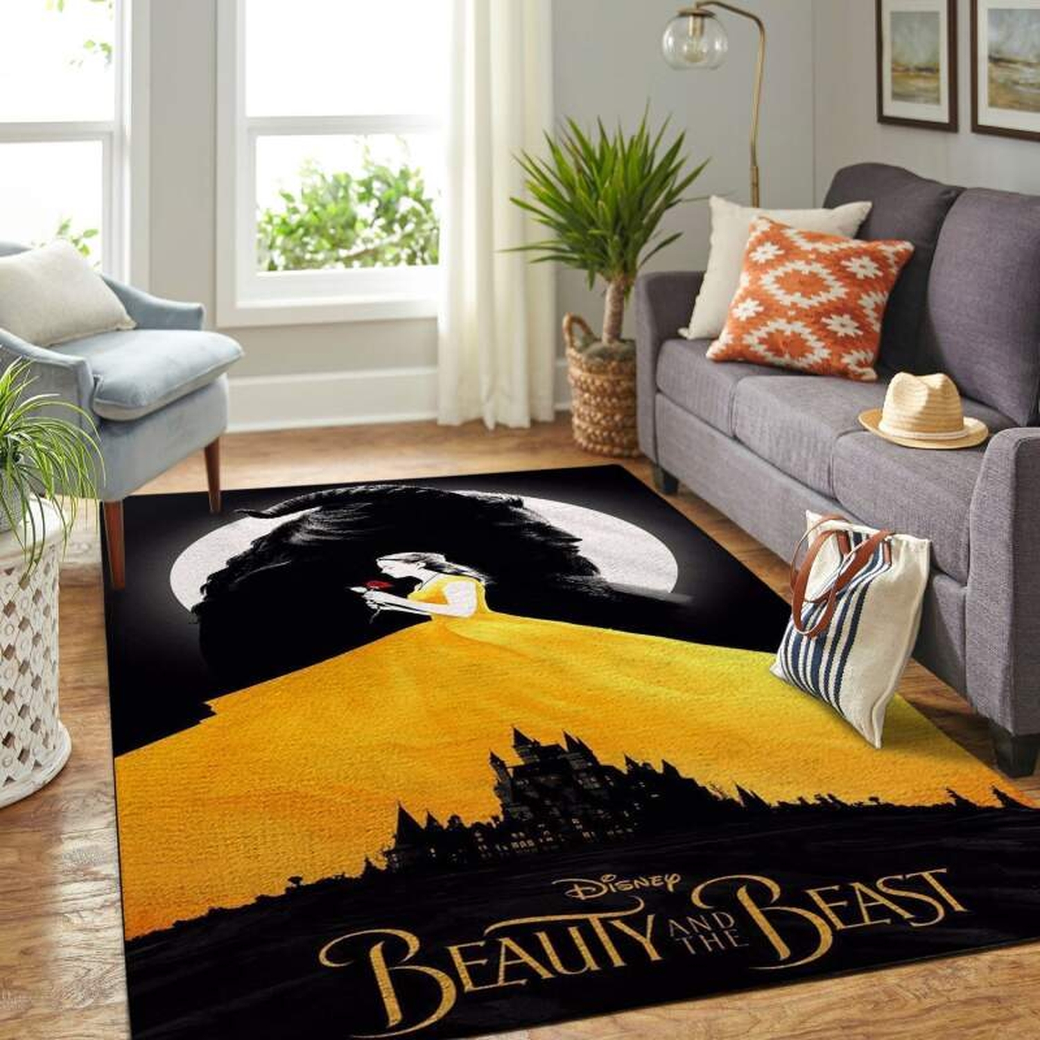 Disney Beauty And The Beast Living Room Area Rug - Unique Anime Apparel for Fans