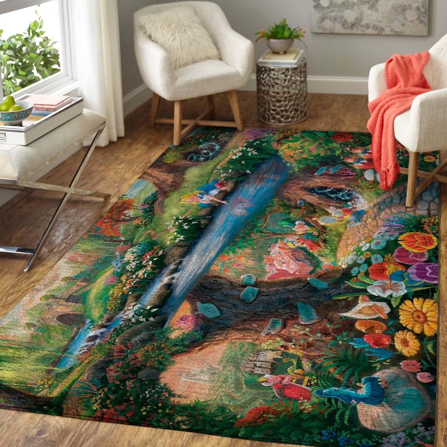 Disney Cartoon Alice In Wonderland Area Rug - Unique Anime Apparel for Fans