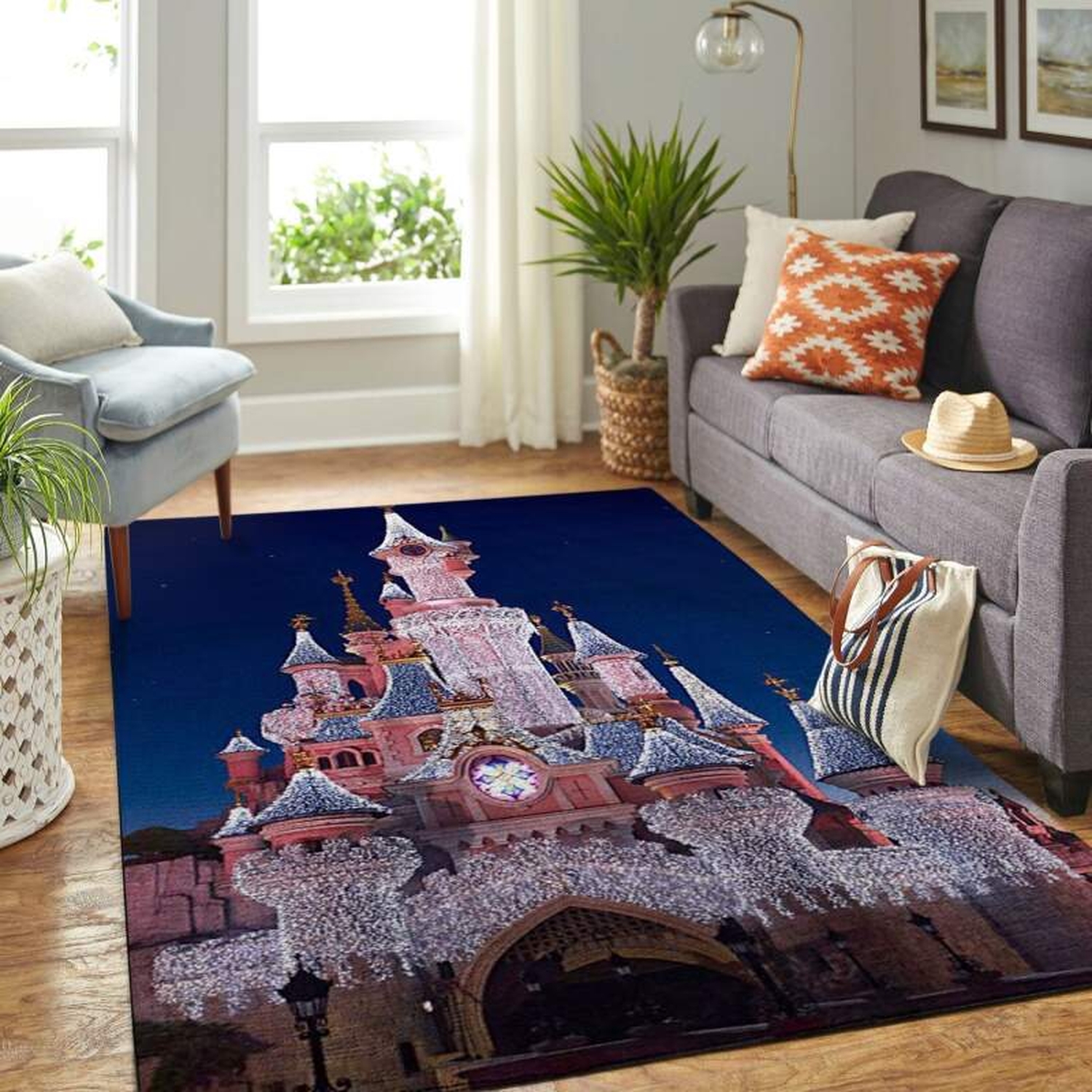 Disney Castle Living Room Area Rug - Unique Anime Apparel for Fans