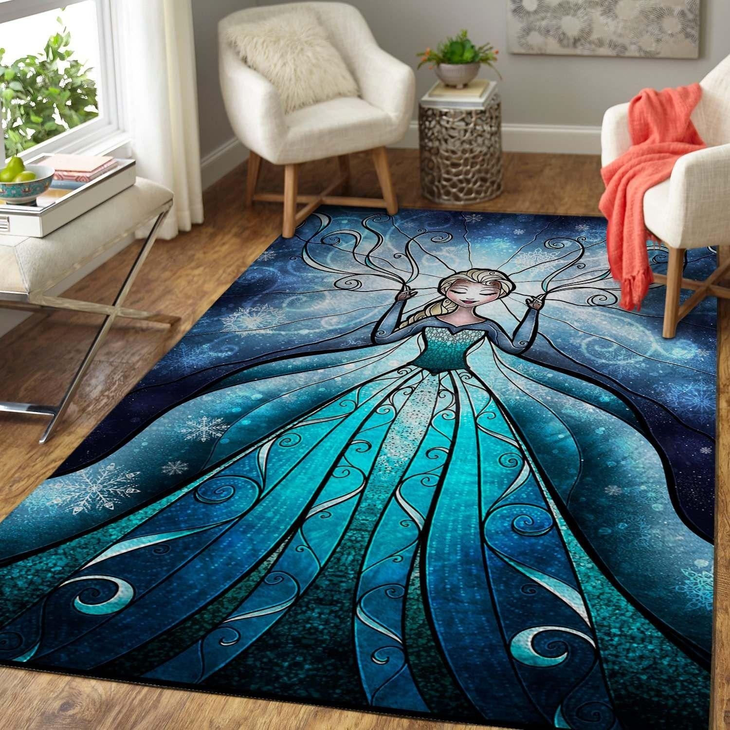 Disney Movie Fans Elsa Area Rug - Unique Anime Apparel for Fans