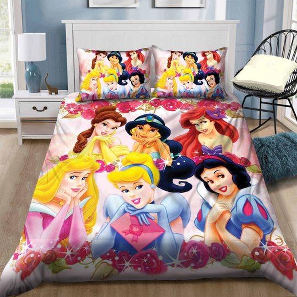 Disney Princess Bedding Set (Duvet Cover & Pillow Cases) - Unique Anime Apparel for Fans