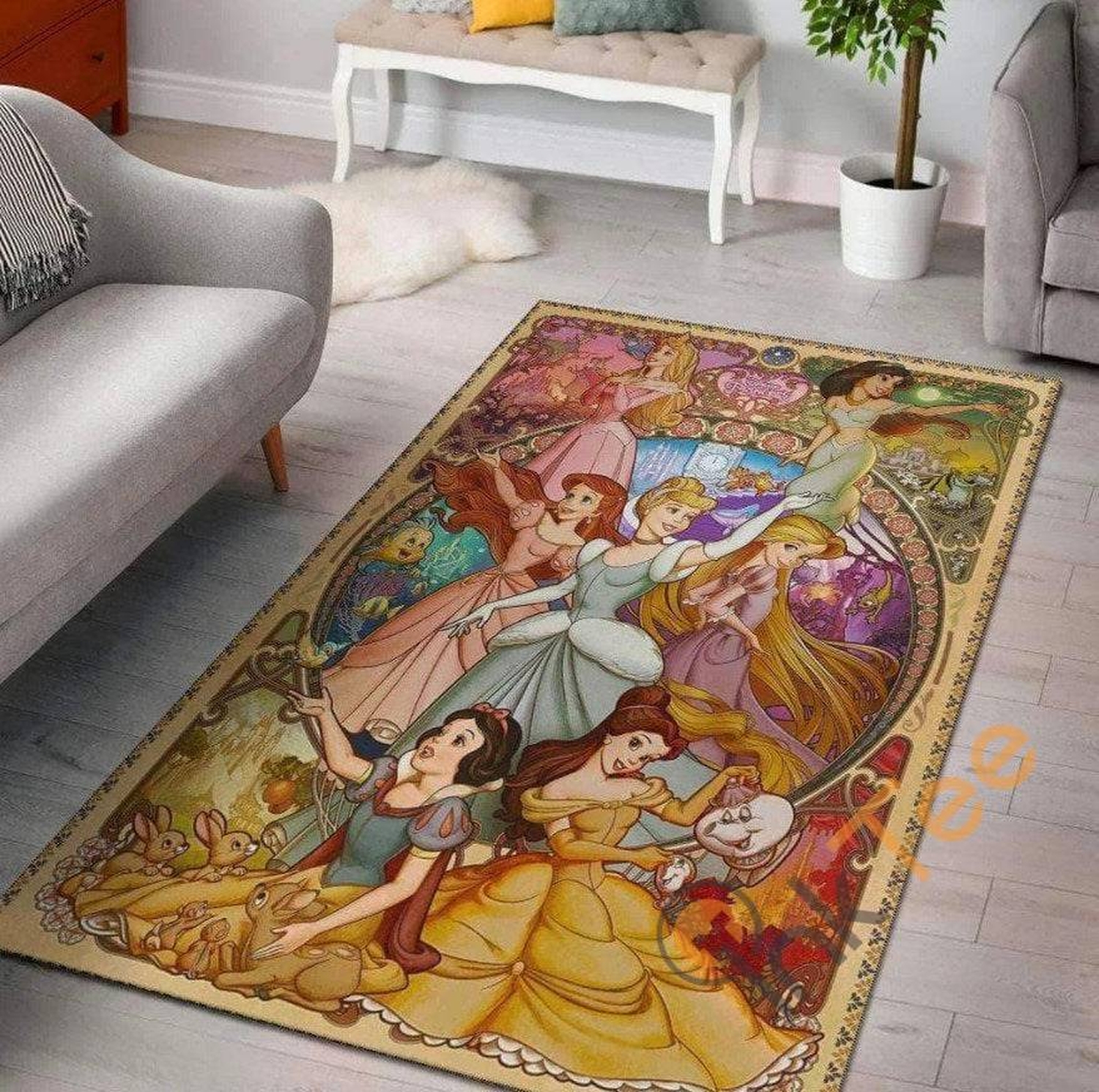 Disney Princess Home Decor Large Non-slip Decoration Lover Rug - Unique Anime Apparel for Fans