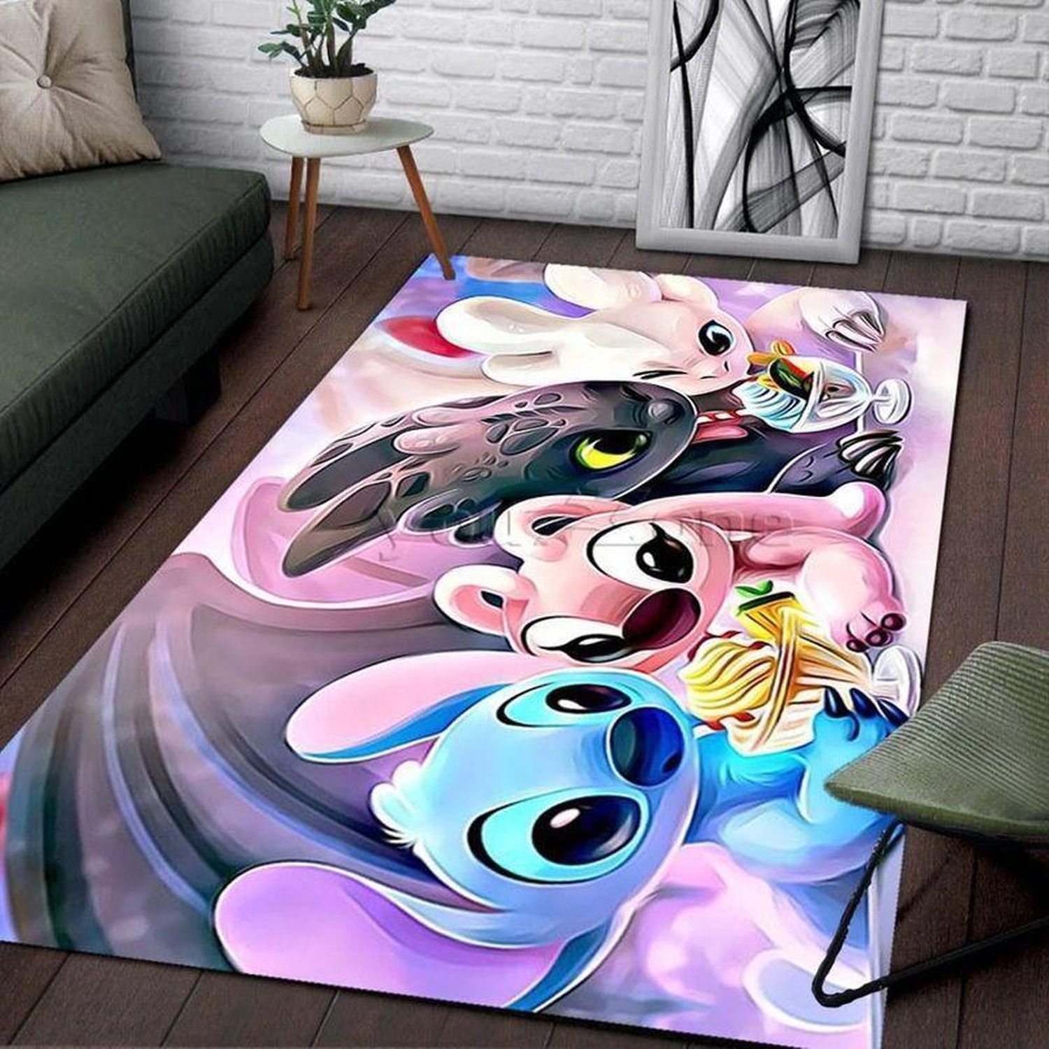 Disney Stitch Family Area Limited Edition Rug - Unique Anime Apparel for Fans