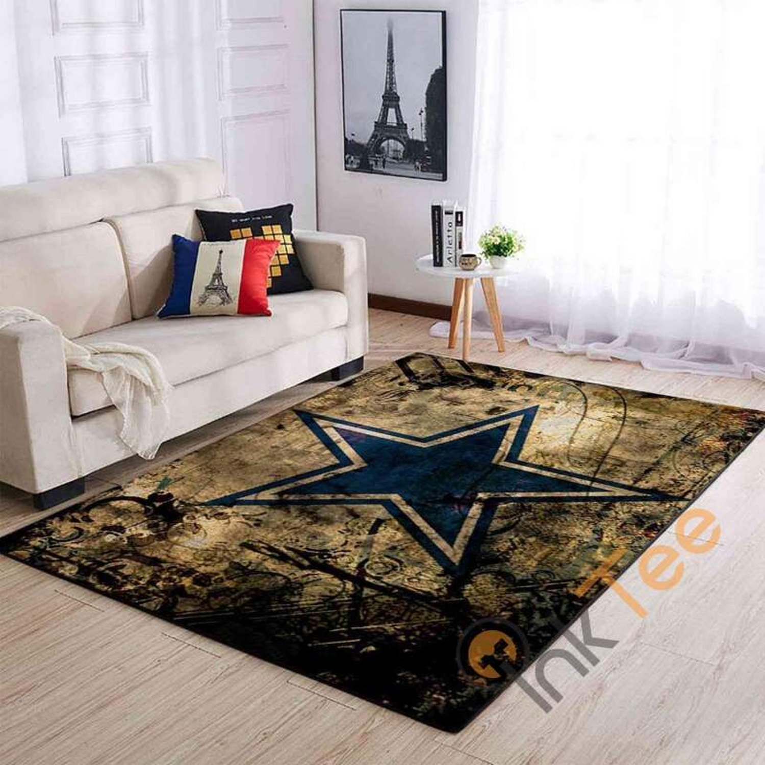 Distressed Dallas Cowboys Area Rug - Unique Anime Apparel for Fans