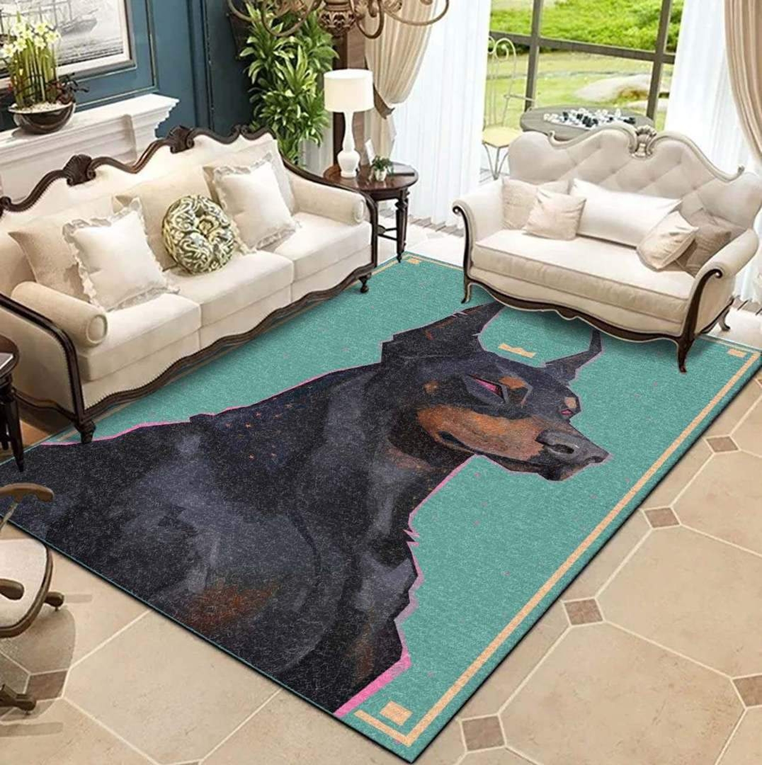 Doberman Limited Edition Rug Style 3 - Unique Anime Apparel for Fans