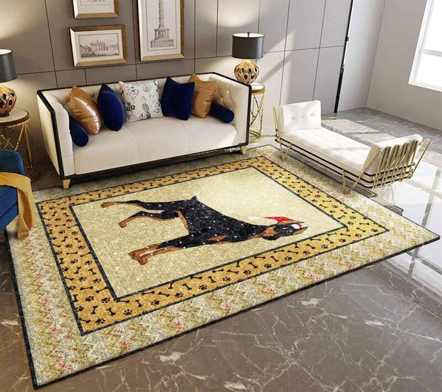 Doberman Pinscher Rug - Unique Anime Apparel for Fans