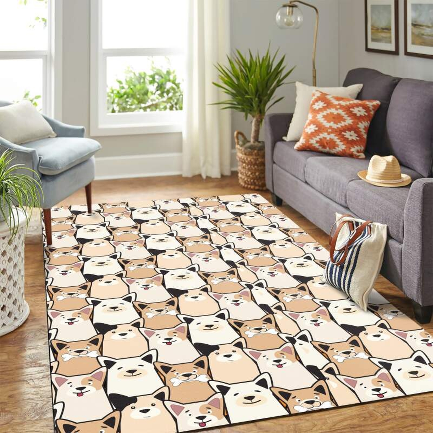 Dog Head Funny Carpet Rug - Unique Anime Apparel for Fans