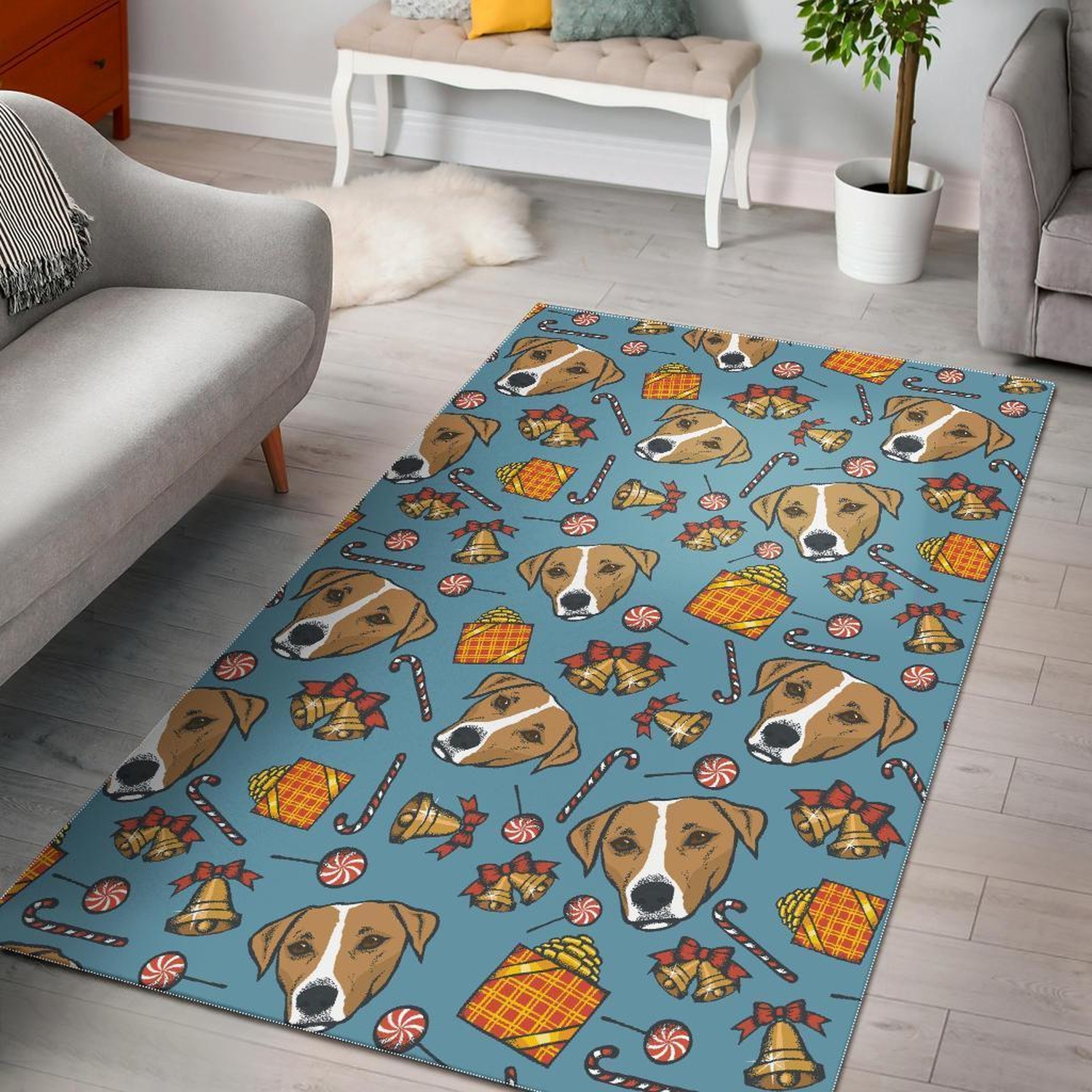 Dog Jack Russell Pattern Print Area Limited Edition Rug - Unique Anime Apparel for Fans