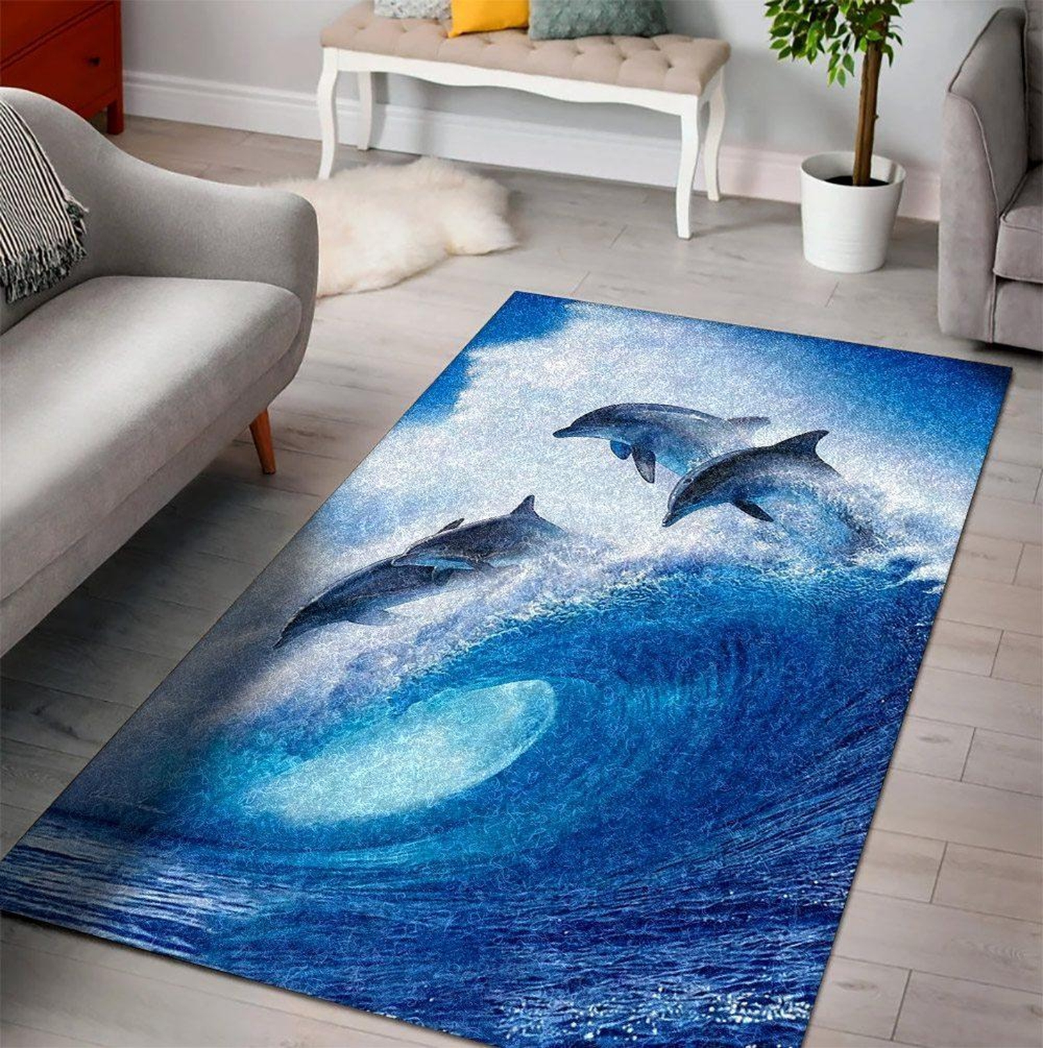 Dolphins Rug - Unique Anime Apparel for Fans