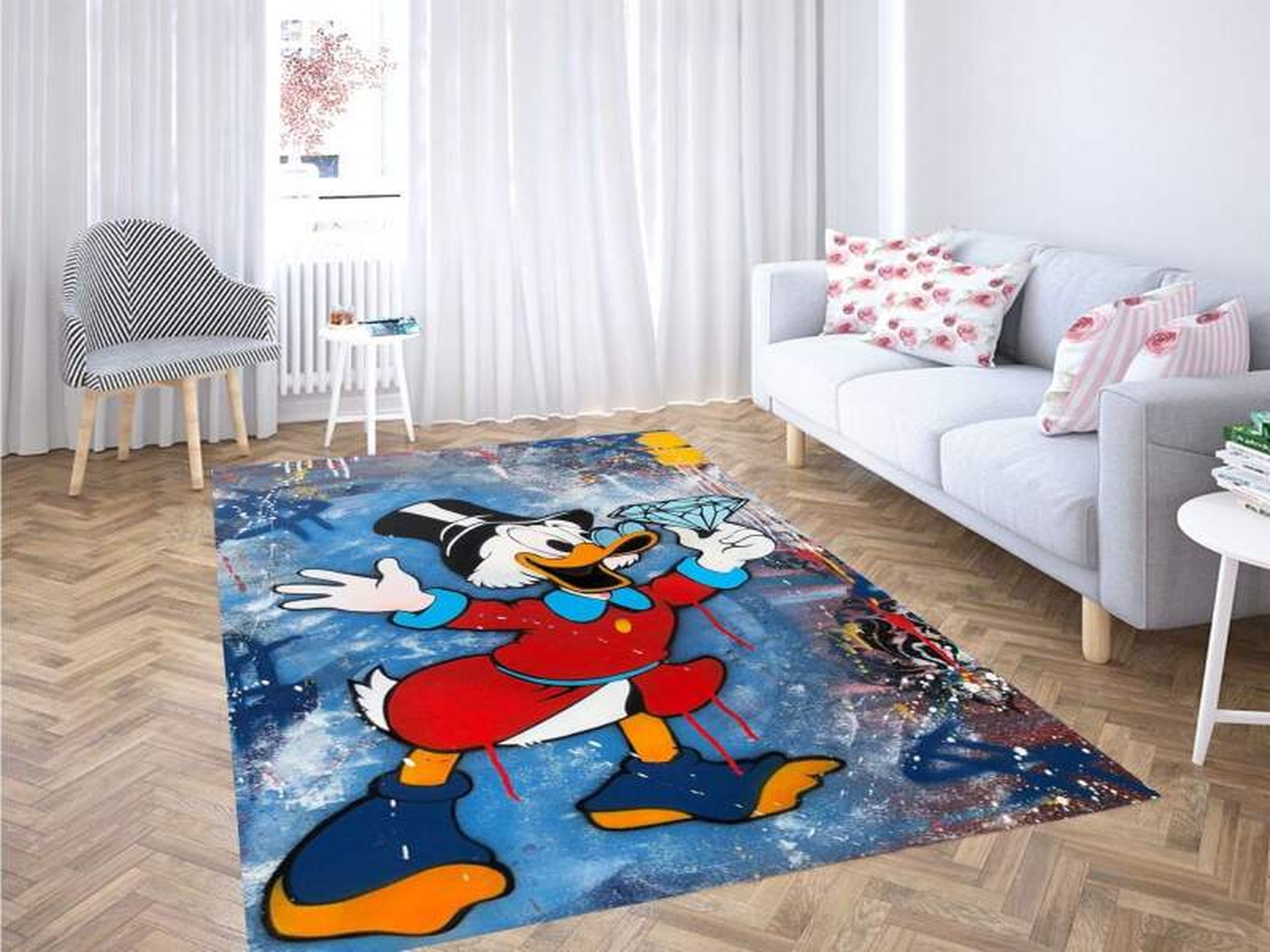 Donald Duck Wallpaper Carpet Rug - Unique Anime Apparel for Fans