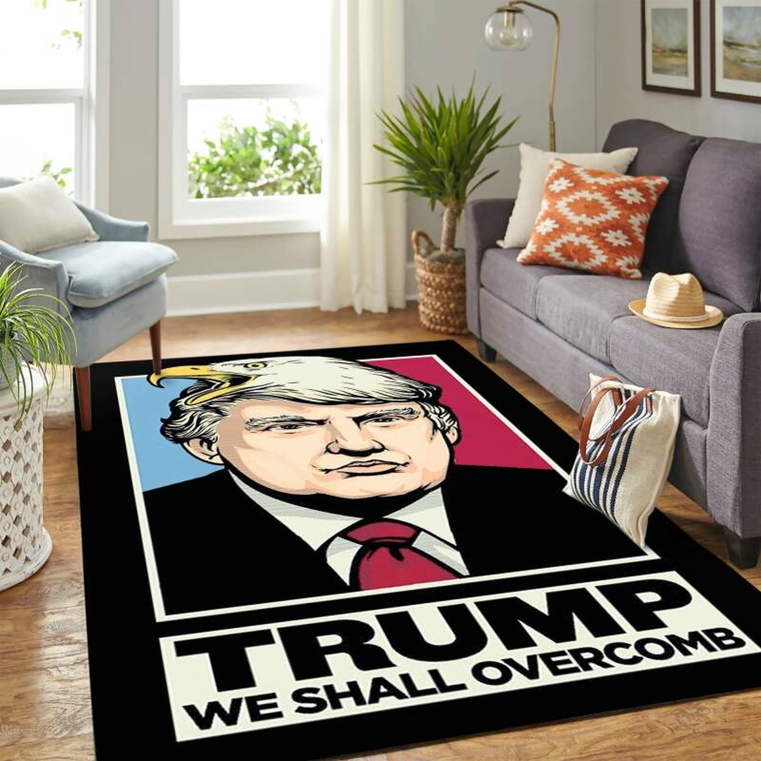 Donald Trump Campaign We Shall Overcomb Carpet Floor Area Rug - Unique Anime Apparel for Fans