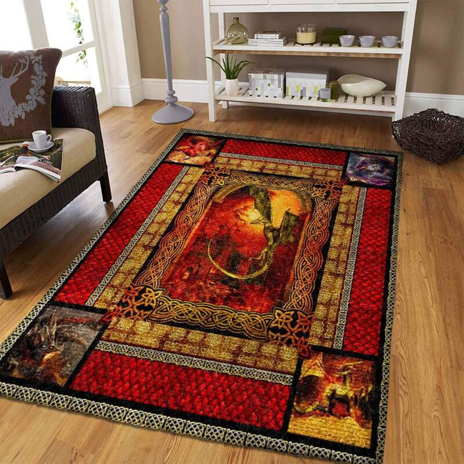 Dragon Celtic Limited Edition Rug - Unique Anime Apparel for Fans