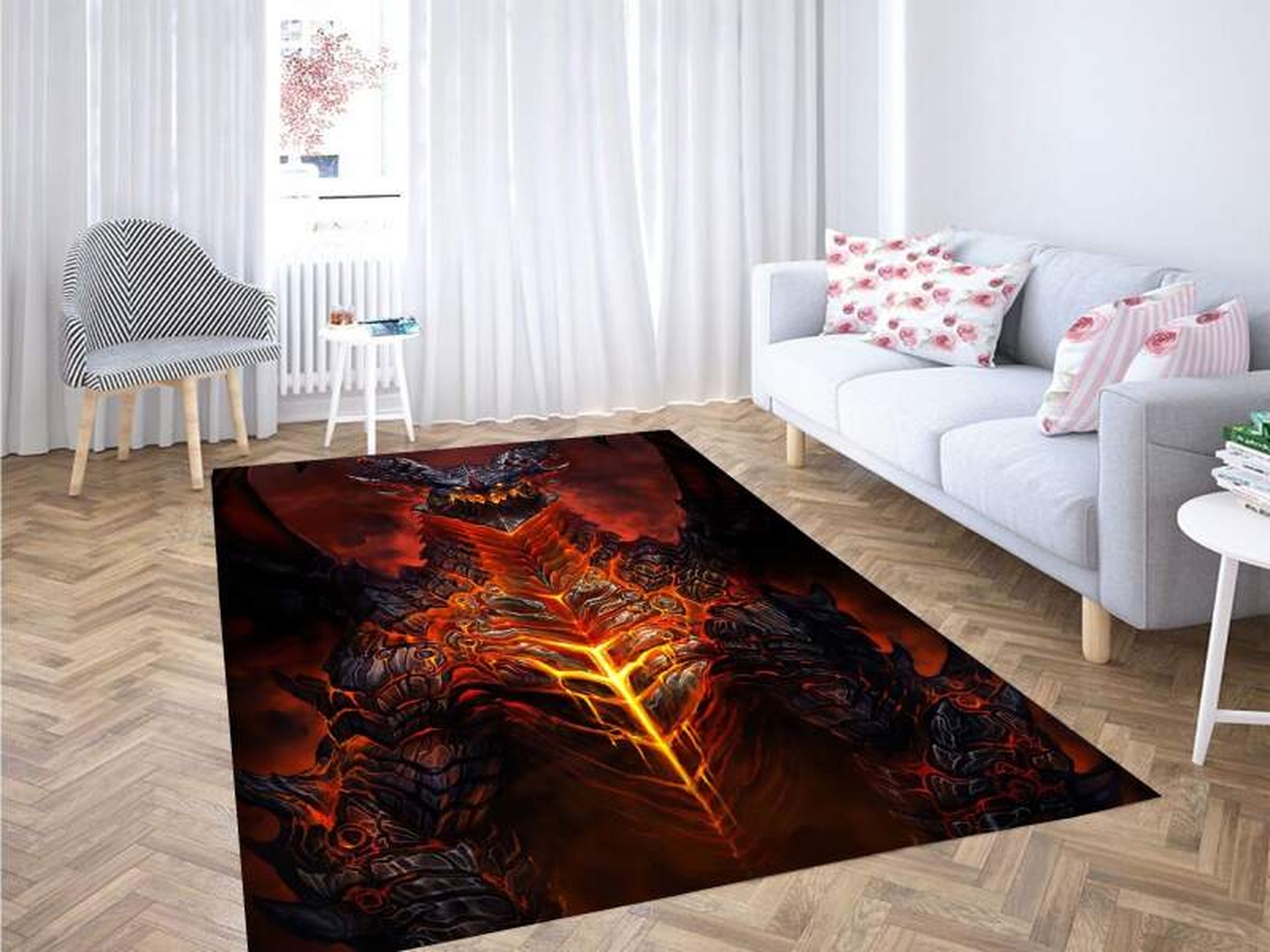 Dragon Digital Art Carpet Rug - Unique Anime Apparel for Fans