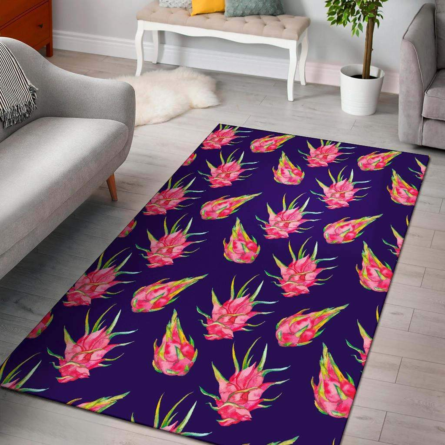 Dragonfruit Pattern Print Design Limited Edition Rug - Unique Anime Apparel for Fans