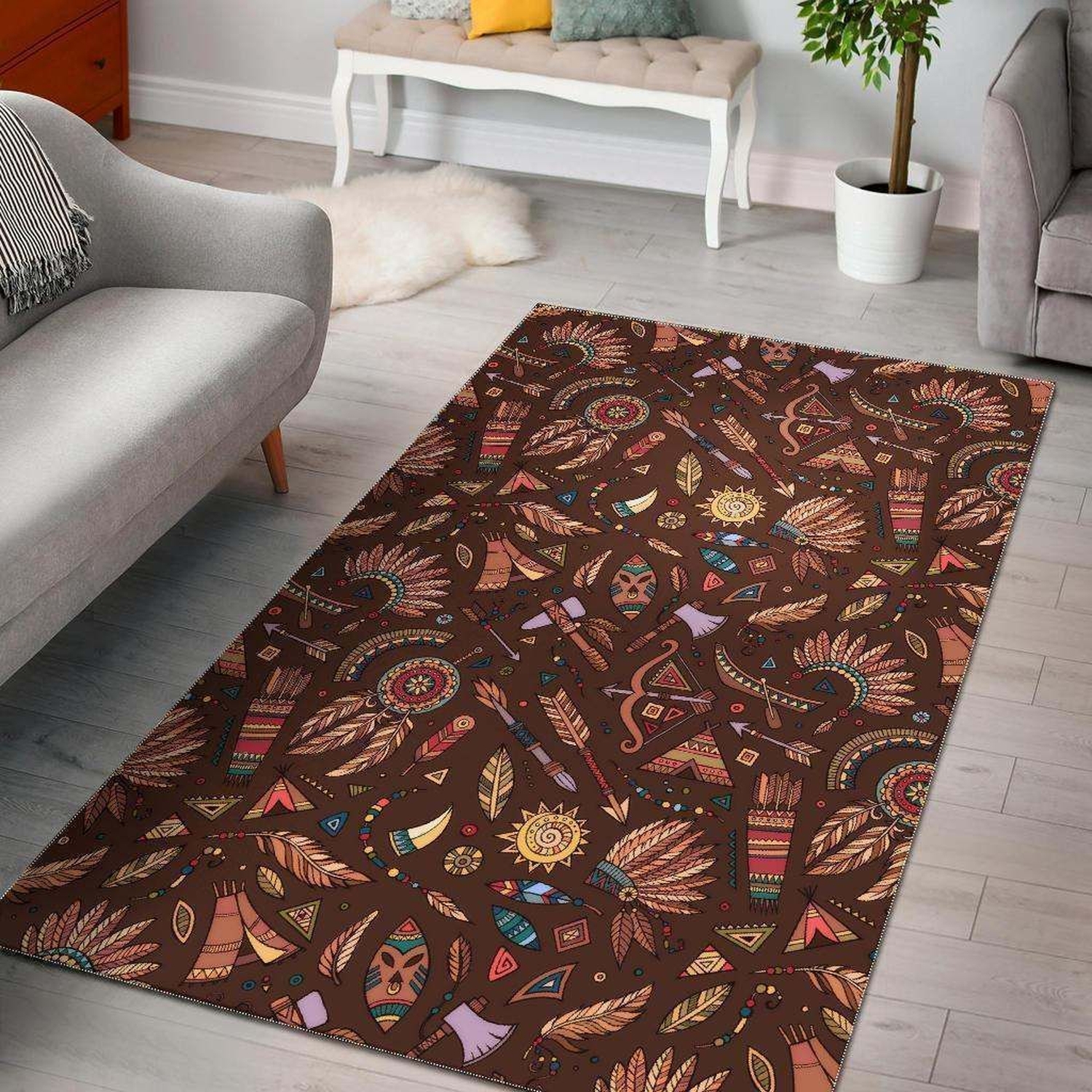 Dream Catcher Native American Boho Feather Gs Cl Ld2415 Living Room Area Rug - Unique Anime Apparel for Fans