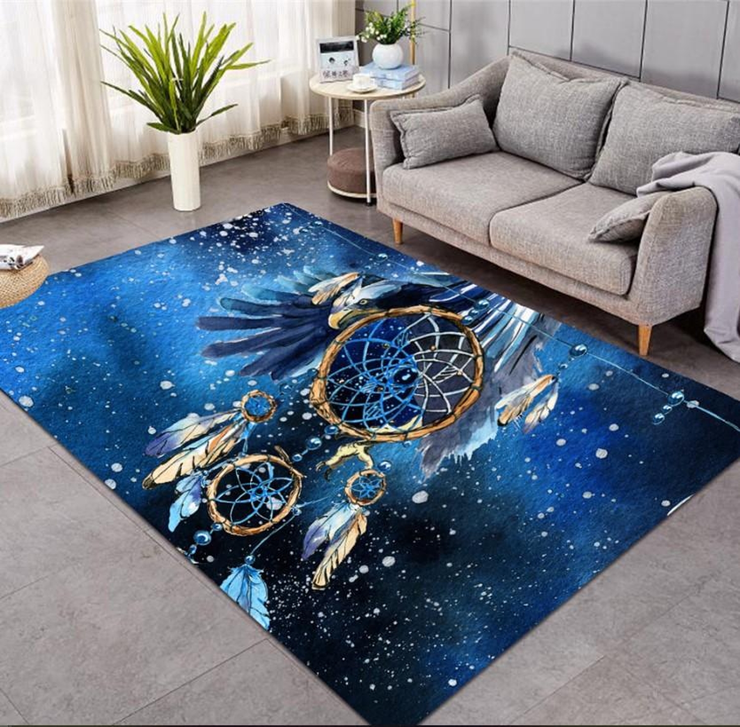Dreamcatcher Boho Living Room Limited Edition Rug - Unique Anime Apparel for Fans