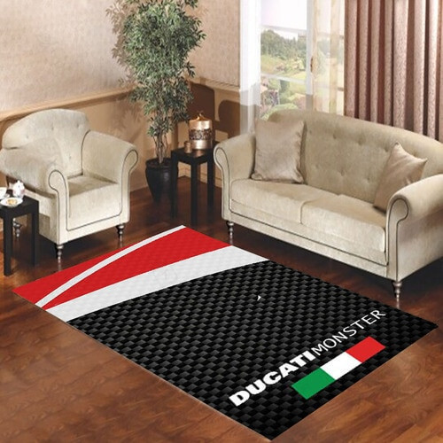 Ducati Monster Carbon Print Pattern Rectangle Rug Decor Area Rugs For Living Room Bedroom Kitchen Rugs Home Carpet Flooring TTG012864