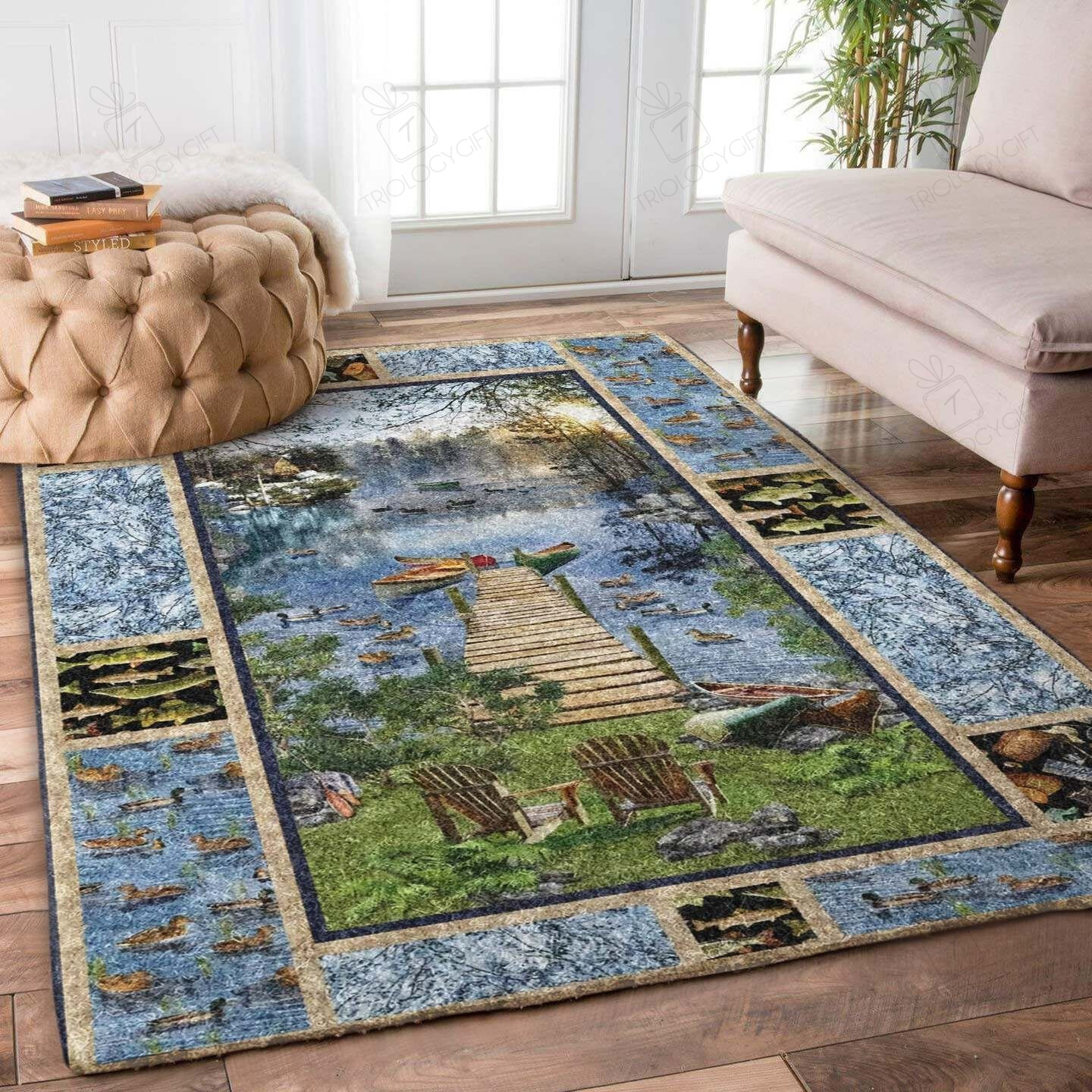 Duck Fish And Lake Rectangle Rug Decor Area Rugs For Living Room Bedroom Kitchen Rugs Home Carpet Flooring TTG012867