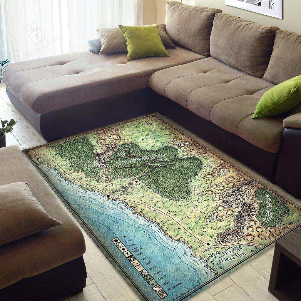 Dungeons & Dragons Neverwinter Map Rectangle Rug Decor Area Rugs For Living Room Bedroom Kitchen Rugs Home Carpet Flooring TTG012891