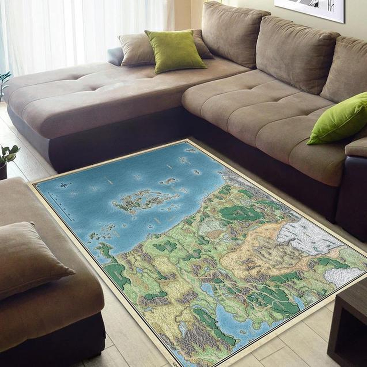 Dungeons Dragons Faerun Forgotten Realms Map Area Rug - Unique Anime Apparel for Fans
