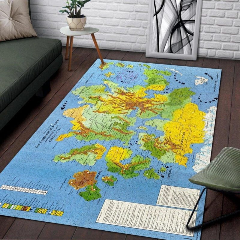 Dungeons Dragons Map Of Krynn Rectangle Rug Decor Area Rugs For Living Room Bedroom Kitchen Rugs Home Carpet Flooring TTG012897