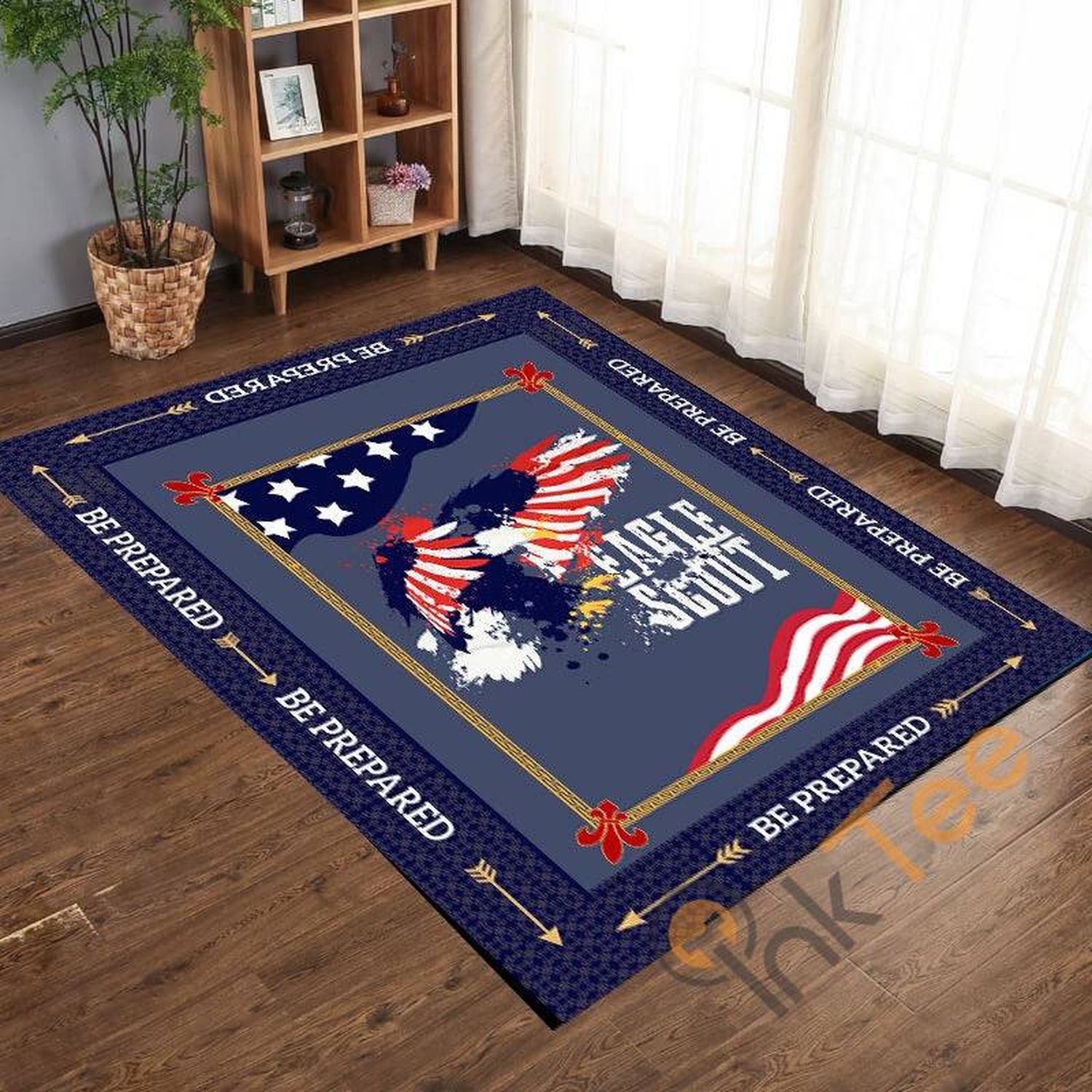 Eagle Scout American Flag Of The United States Bedroom Living Room Rug - Unique Anime Apparel for Fans