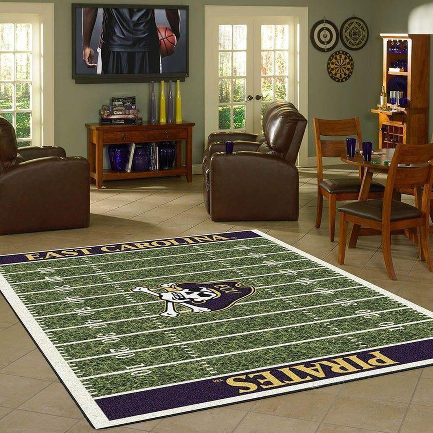 East Carolina Pirates Home Field Area Limited Edition Rug - Unique Anime Apparel for Fans