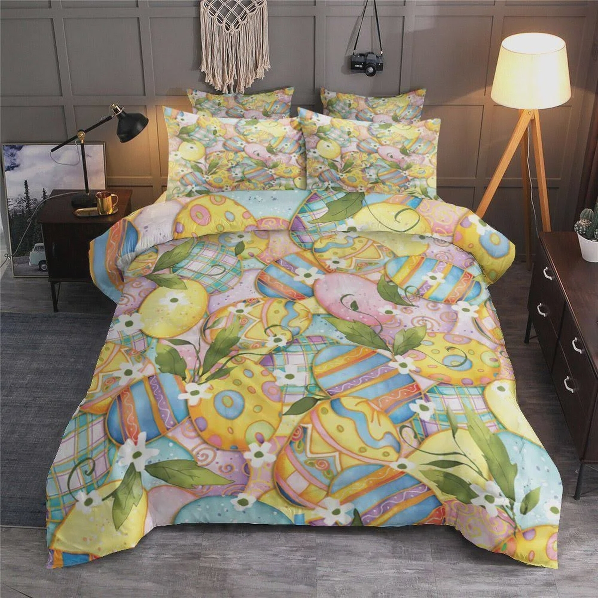 Easter Egg Bed Sheets Spread Duvet Cover Bedding Set - Unique Anime Apparel for Fans