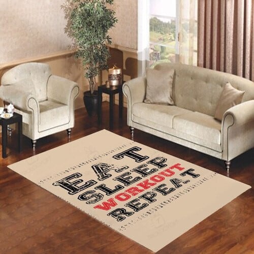 Eat Sleep Workout Repeat Rectangle Rug Decor Area Rugs For Living Room Bedroom Kitchen Rugs Home Carpet Flooring TTG012947